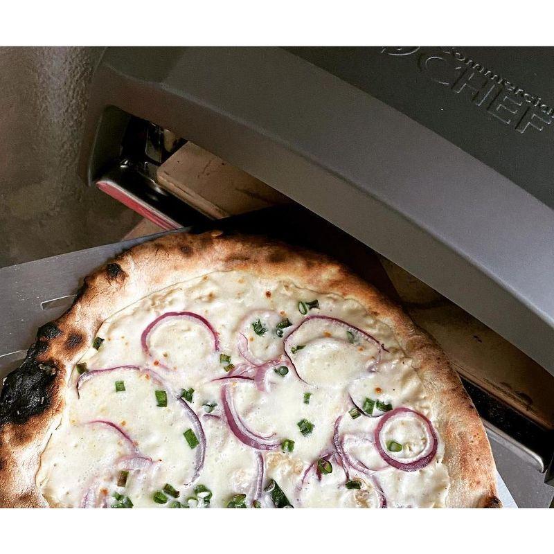 Commercial Chef Pizza Oven Outdoor - Propane Gas Portable for Outside (L-Shaped Burner)