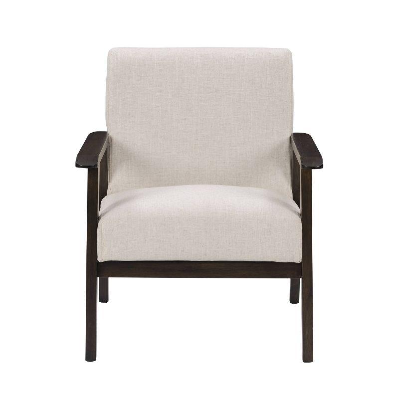 Greyson Beige Wood Mid-Century Modern Accent Chair