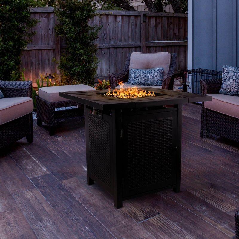 Pure Garden Propane Fire Pit - 30-Inch Outdoor Fireplace - 50,000 BTU Firepit - Fire Table with Electric Ignition, Lava Rocks, and Cover by Pure Garden