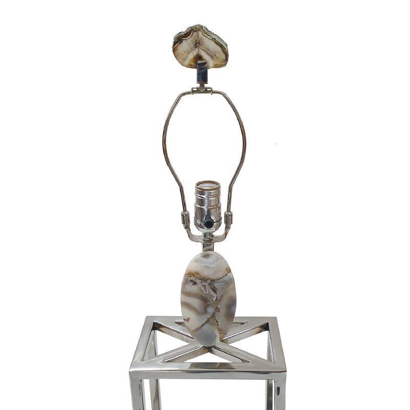 16"x27" Agate Table Lamp Silver/Gray - A&B Home