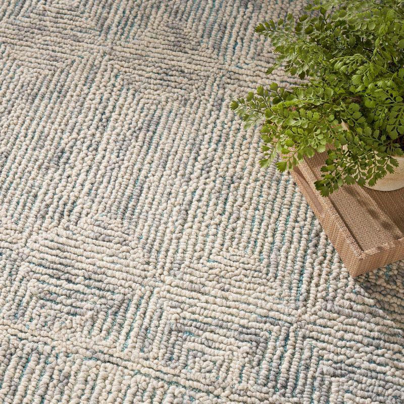 Nourison Vail Contemporary Indoor Area Rug Ivory/Grey/Teal 7'9" x 9'9"