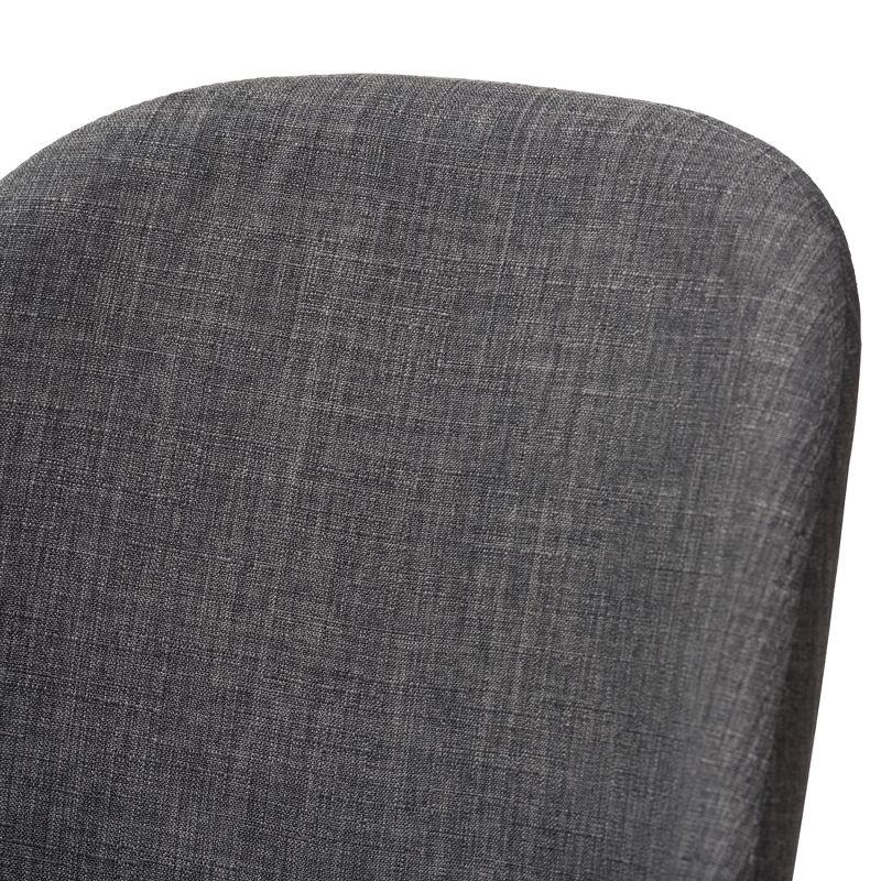 Set of 2 Cody Mid Century Modern Dining Chairs - Baxton Studio: Walnut, Fabric Seat, Foam-Padded, Retro Look