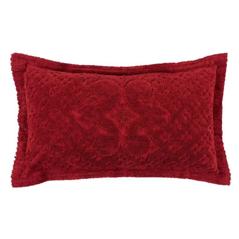 King Ashton Collection 100% Cotton Tufted Unique Luxurious Medallion Design Pillow Shams Burgundy - Better Trends