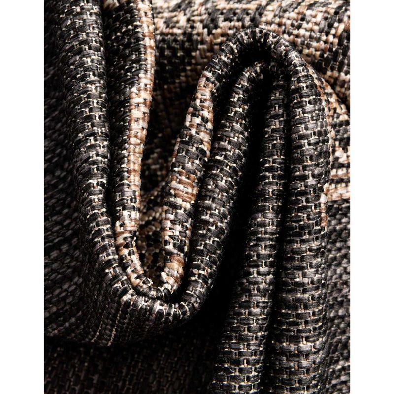 Unique Loom 6' 1 x 9' 0 Rectangle Indoor/Outdoor Traditional Charcoal Gray Area Rug