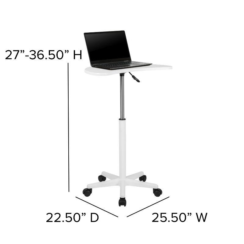 Flash Furniture Sit to Stand Mobile Laptop Computer Desk - Portable Rolling Standing Desk