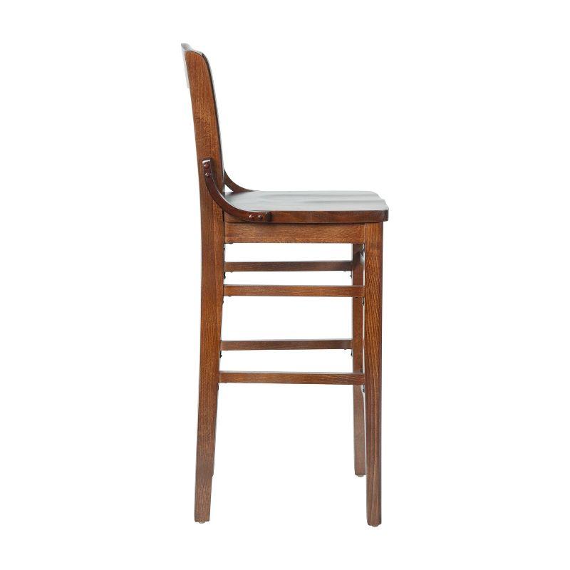 Flash Furniture HERCULES Series School House Back Walnut Wood Restaurant Barstool
