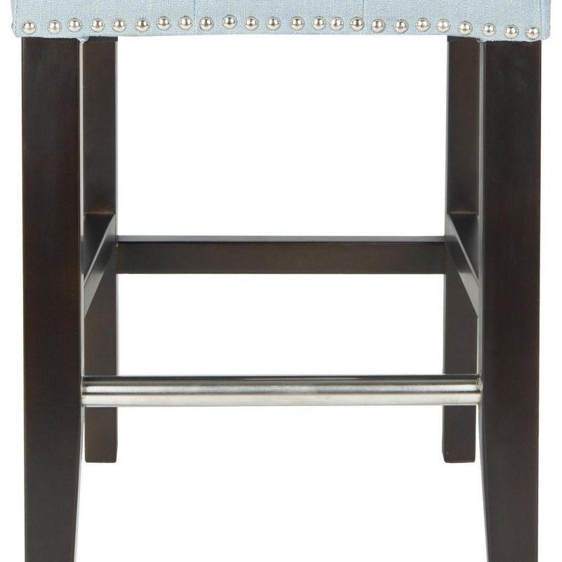 Thompson 23.9" Linen Counter Stool W/ Silver Nailheads - Sky Blue - Safavieh