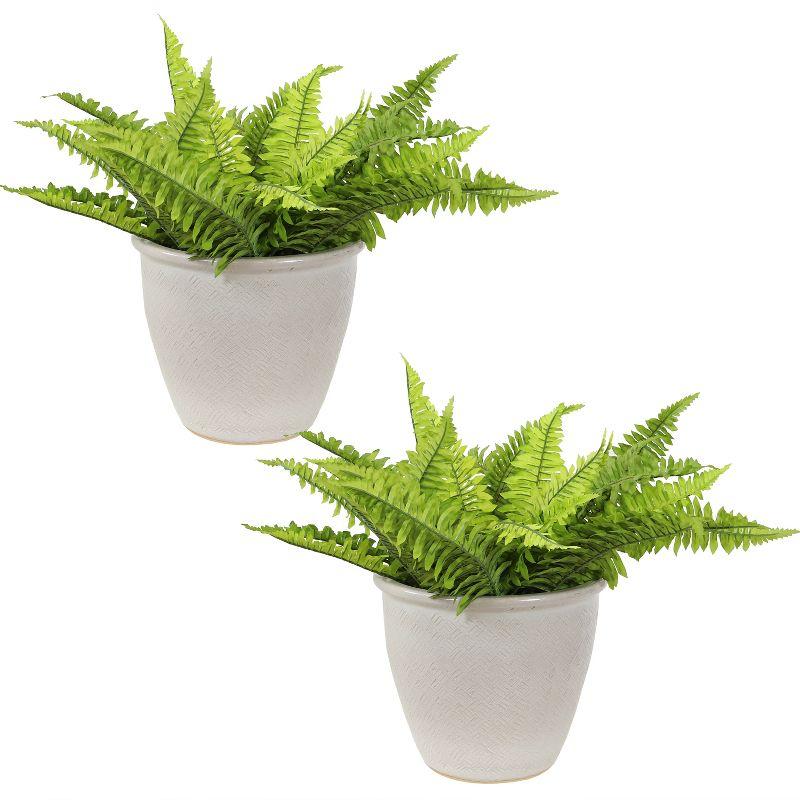 Sunnydaze Indoor/Outdoor Ocean Villa Decorative Glazed Ceramic Planters for Greenery or Flowers - 11.75"