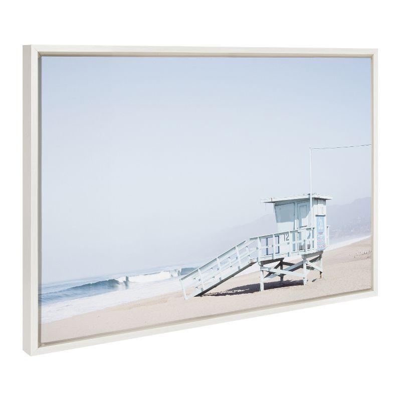 Kate and Laurel Sylvie Pale Blue Life Guard Tower Framed Canvas by Caroline Mint