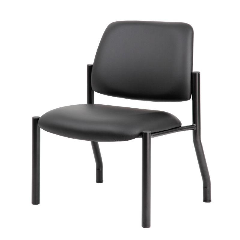 400lbs Weight Capacity Guest Chair Antimicrobial Black - Boss Office Products: Sturdy, Easy Clean, Armless