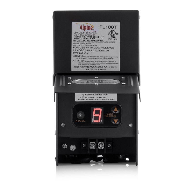 300 Watt Black Outdoor Transformer with Timer and Photo Cell