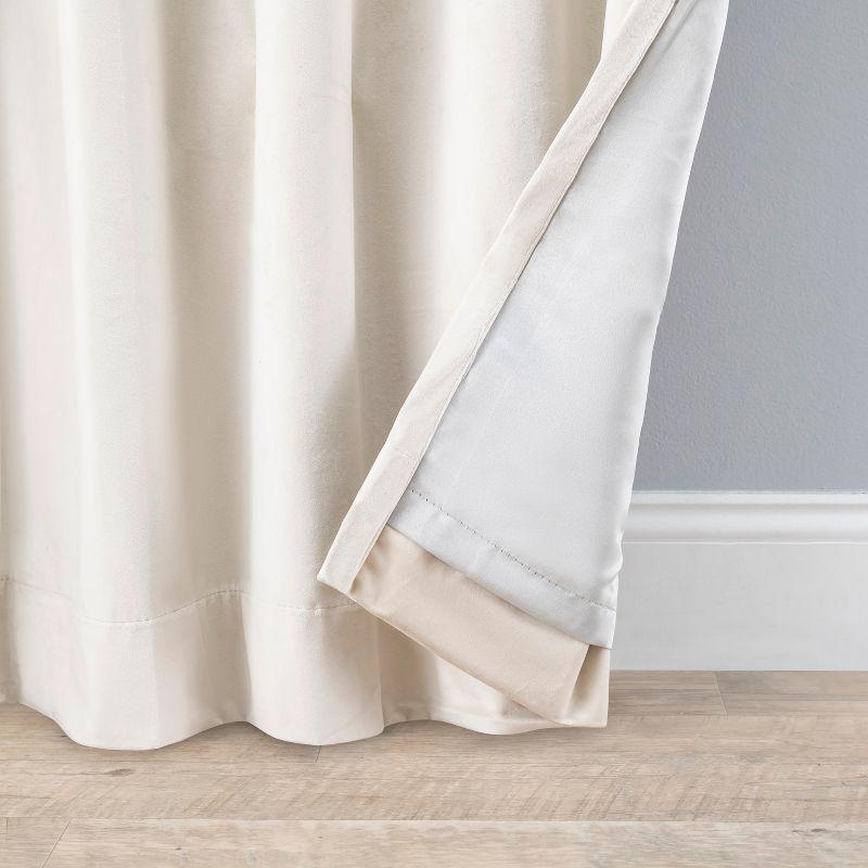 Ricardo Velvet Rod Pocket w/Back Tabs Scalloped Valance w/Backout Lining 50x17 Bone