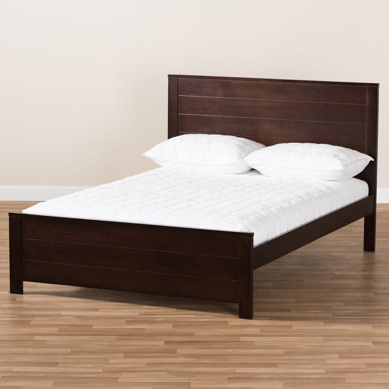 Catalina Dark Brown Wood Full Platform Bed with Headboard