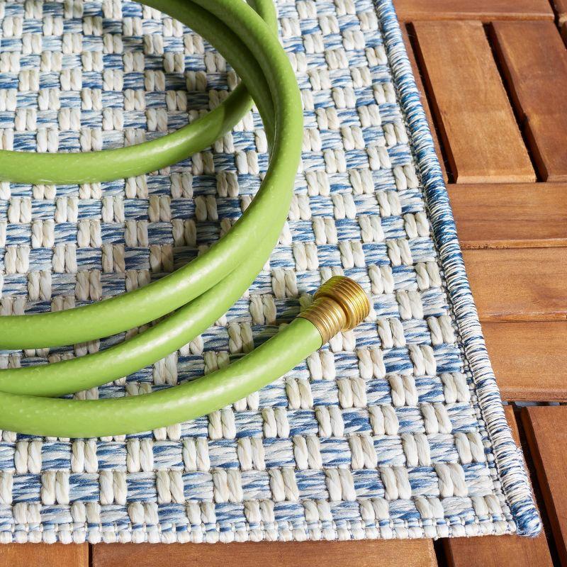 Sisal All-Weather SAW460 Power Loomed Indoor and Outdoor Area Rug - Blue/Ivory - 5'x7'6" - Safavieh.