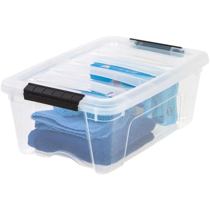 Plastic Storage Boxes with Latching Lids in Clear