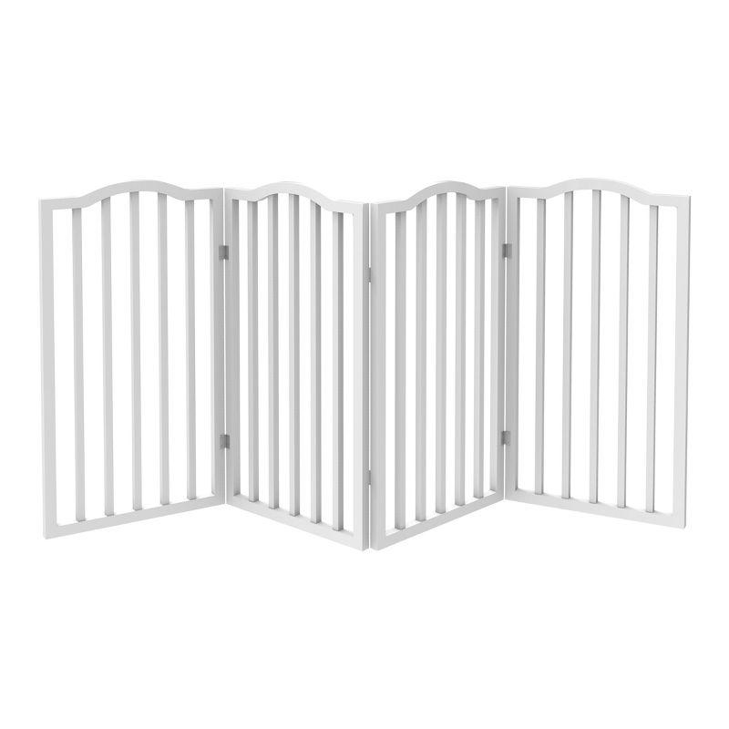 Indoor Pet Gate - 4-Panel Folding Dog Gate for Stairs or Doorways - 72x32-Inch Tall Freestanding Pet Fence for Cats and Dogs by PETMAKER (White)