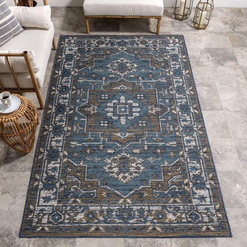 Nuloom Jamie Indoor/Outdoor Reversible Area Rug, 5' x 8', Cream & Blue
