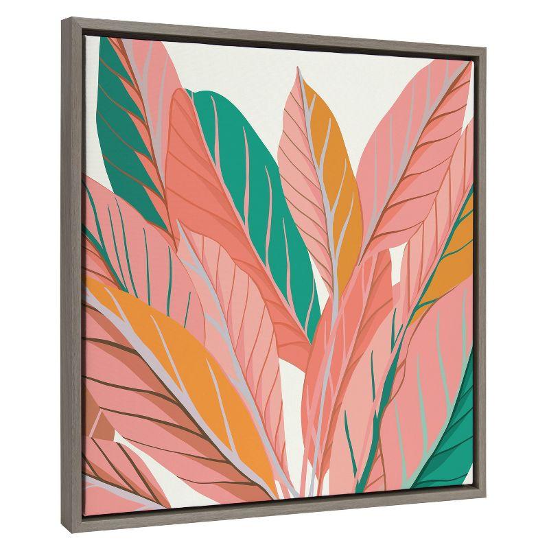 30" x 30" Sylvie Expand by Alicia Schultz Framed Wall Canvas - Kate & Laurel: Modern Botanical Digital Art