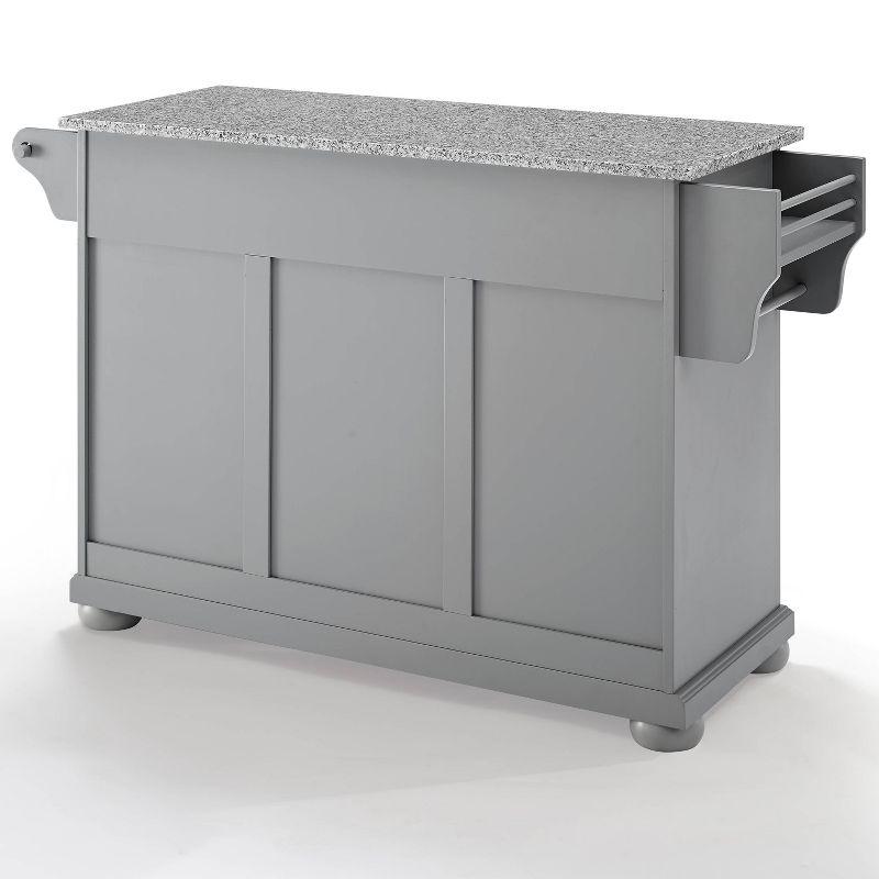 Alexandria Kitchen Island with Solid Granite Top Vintage Gray - Crosley: Adjustable Shelves, Storage Space, Nickel Hardware