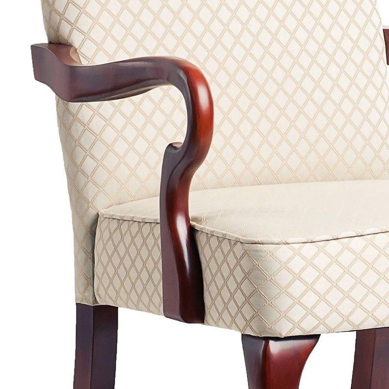 Comfort Pointe Derby Gooseneck Arm Chair Beige: Upholstered Polyester/Cotton, Wood Legs, Foam Fill