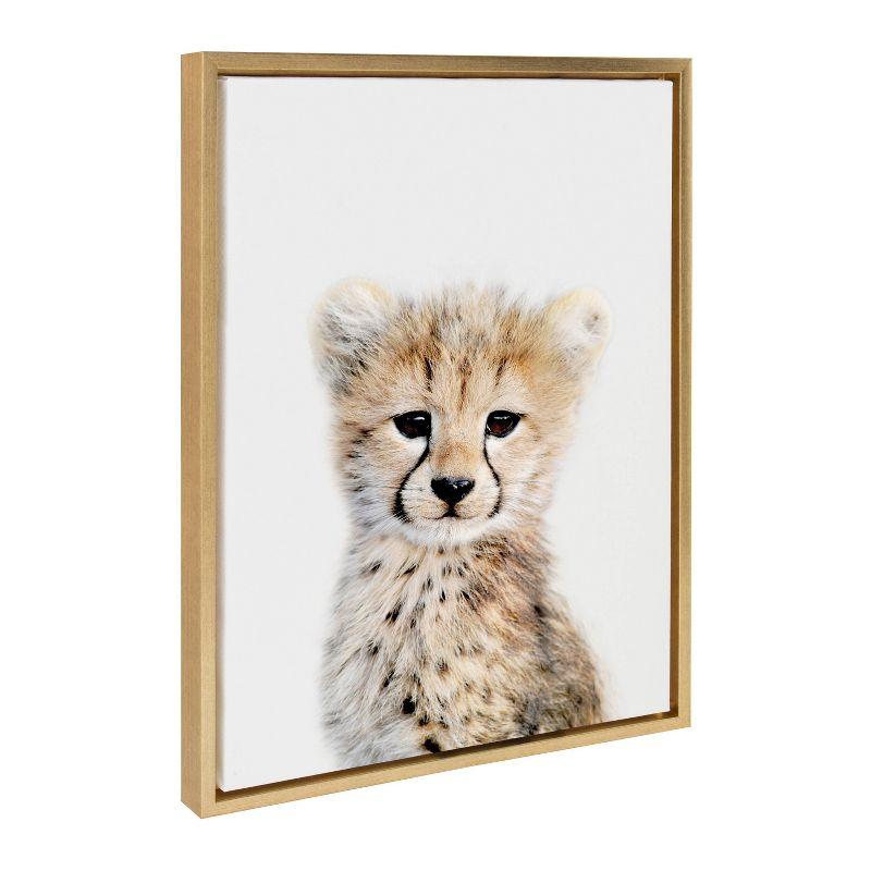 18" x 24" Sylvie Cheetah Framed Canvas By Amy Peterson Gold - Kate & Laurel All Things Decor