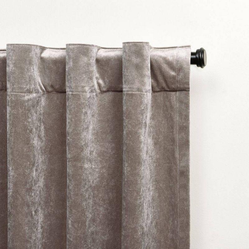 Set Of 2 Velvet Back Tab Light Filtering Window Curtain Panels - Exclusive Home