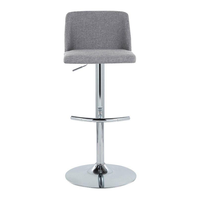 Swivel Upholstered Adjustable Height Counter Stool with Metal Frame