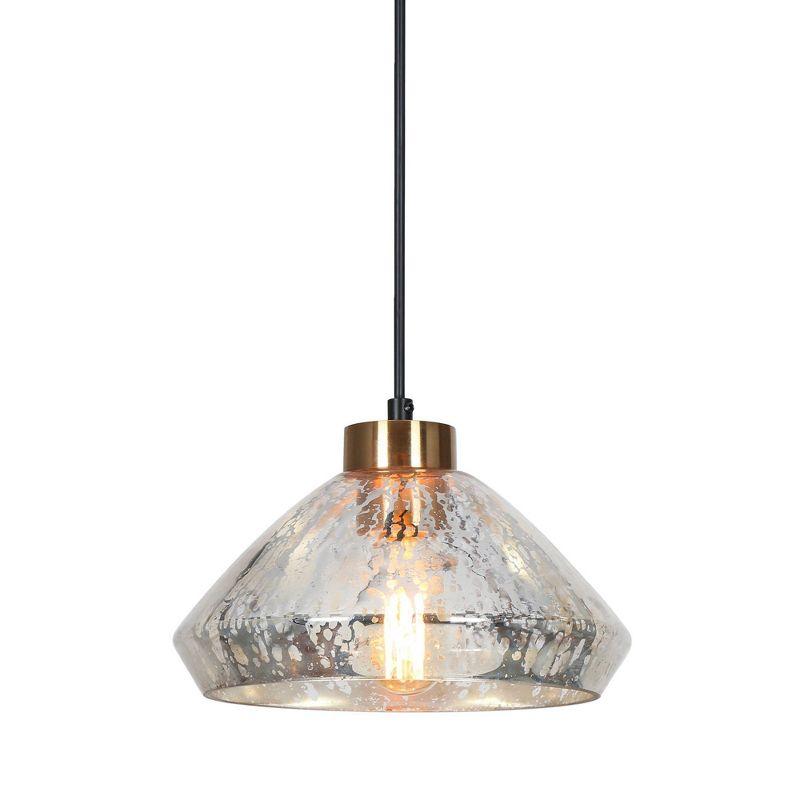 Matte Black and Gold Glass Mini Pendant Light