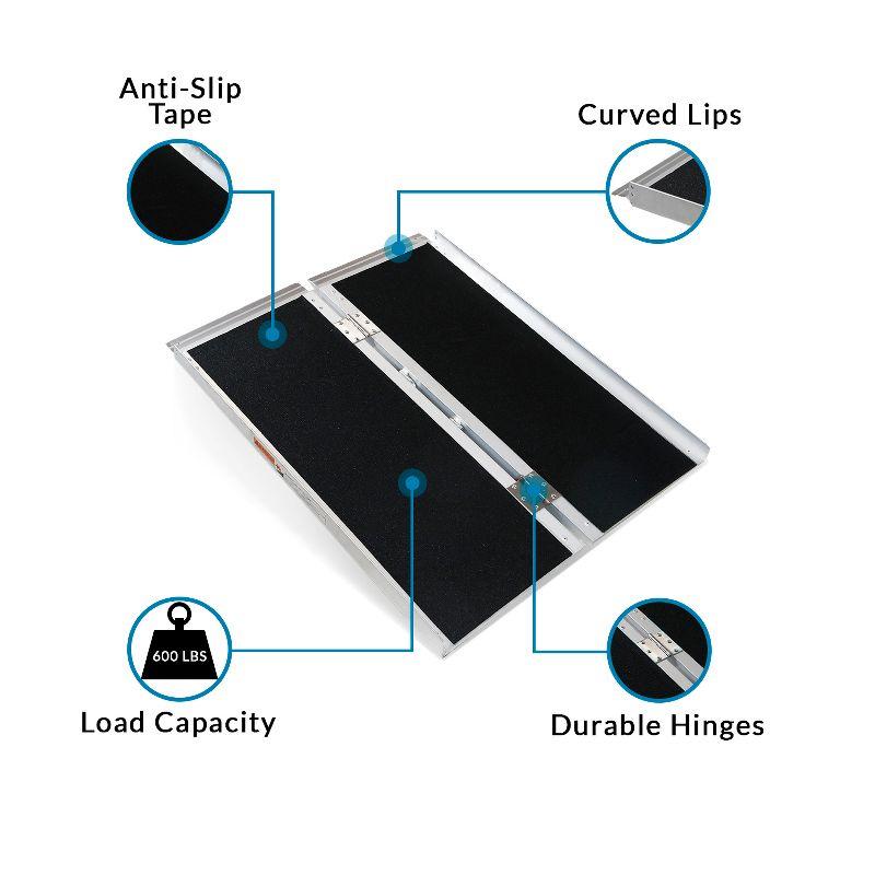 AllCure 3' (36" x 31") Extra Wide Aluminum Foldable Wheelchair Loading Ramp