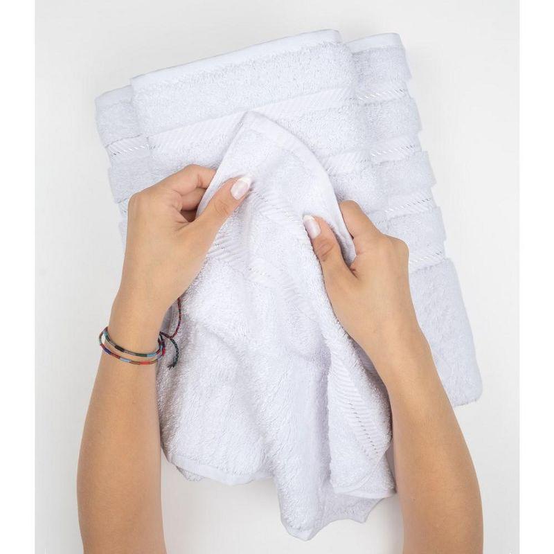 Luxury White Turkish Cotton 4-Piece Hand Towel Set