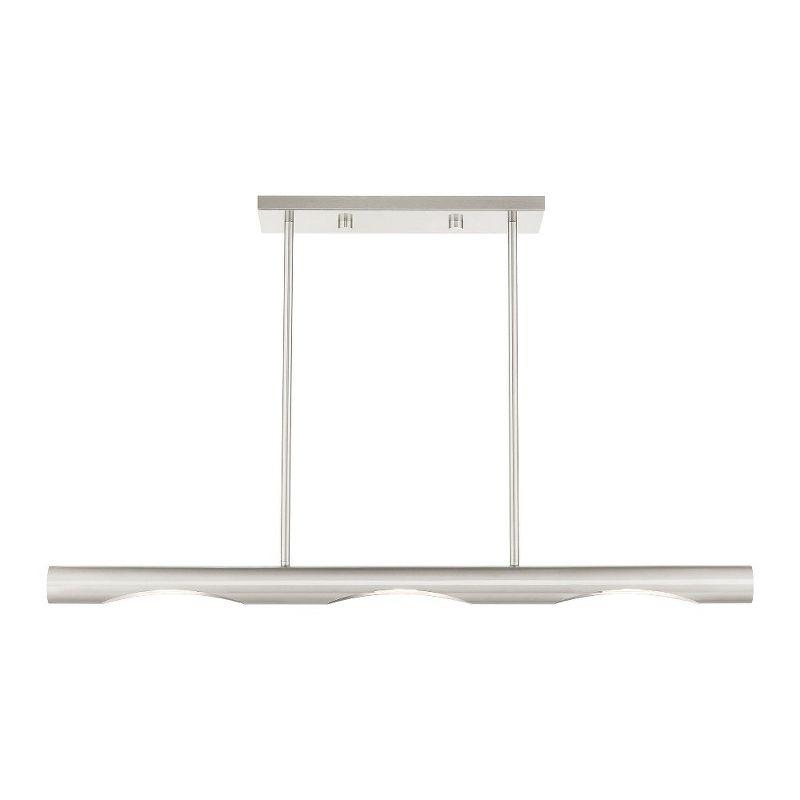 Acra Brushed Nickel 3-Light Linear Chandelier