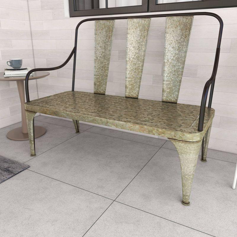 Metal Garden Bench - Olivia & May: Fade-Resistant, 2-Seater, Non-Upholstered, 40" Height