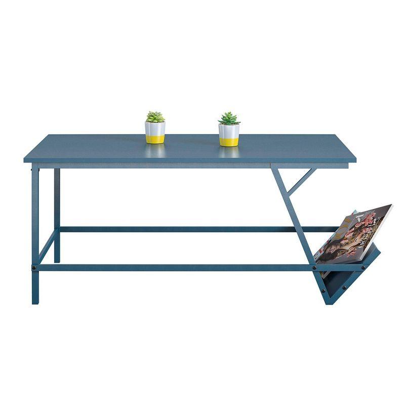 Bright Blue Mid-Century Modern Laminated Particleboard Coffee Table