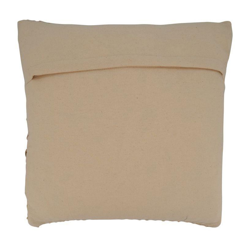 Coastal Charm Ivory Cotton-Jute Rope Design Pillow Cover