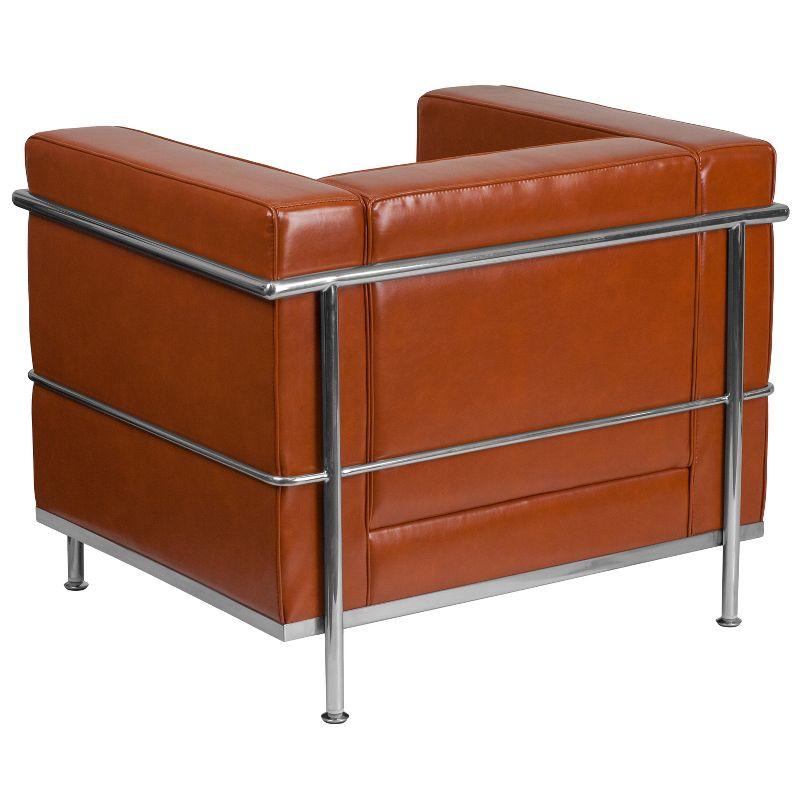 Hercules Regal Contemporary Cognac LeatherSoft Chair with Metal Frame