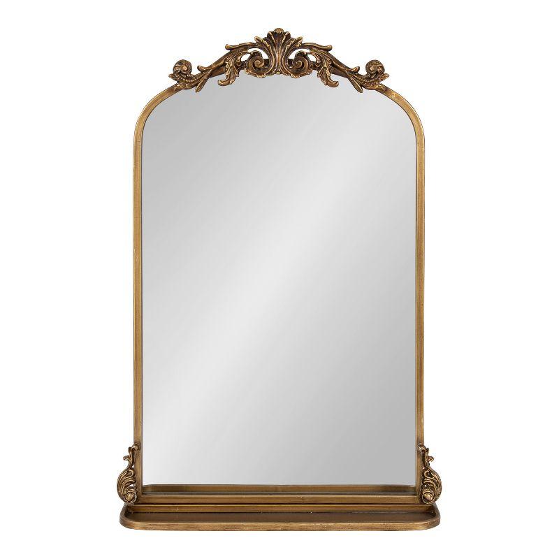Kate and Laurel Arendahl Functional Mirror with Shelf - Gold, 21x32