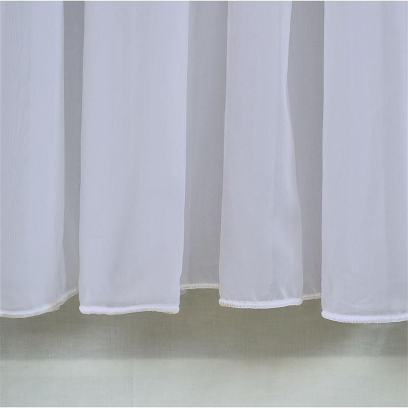 White Sheer Polyester Rod Pocket Curtain Panel