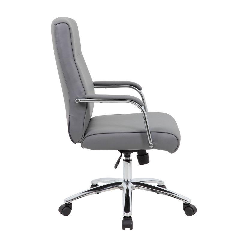 Ergonomic Executive Swivel Chair in Breathable Gray Vinyl