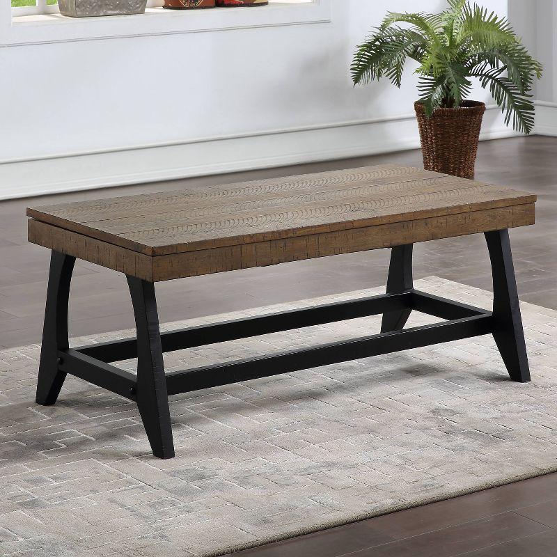 3pc Ralston Occasional Set Caramel/Black - Steve Silver Co.: Lift-Top Table, Nesting End Tables