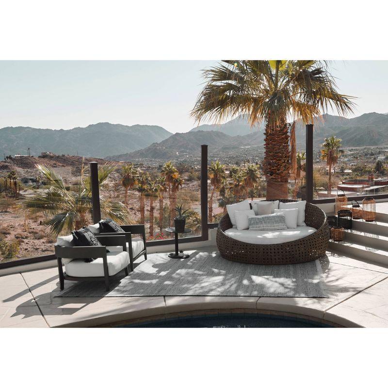 Momeni 8'x10' Cove Solid Performance Handwoven Indoor/Outdoor Area Rug Silver: Abstract Rectangle, Low Pile, Recycled PET