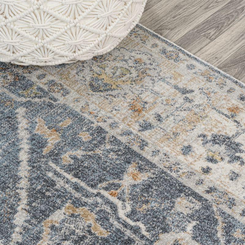 JONATHAN Y Brandy Rustic Border Low-Pile Machine-Washable Indoor Area Rug