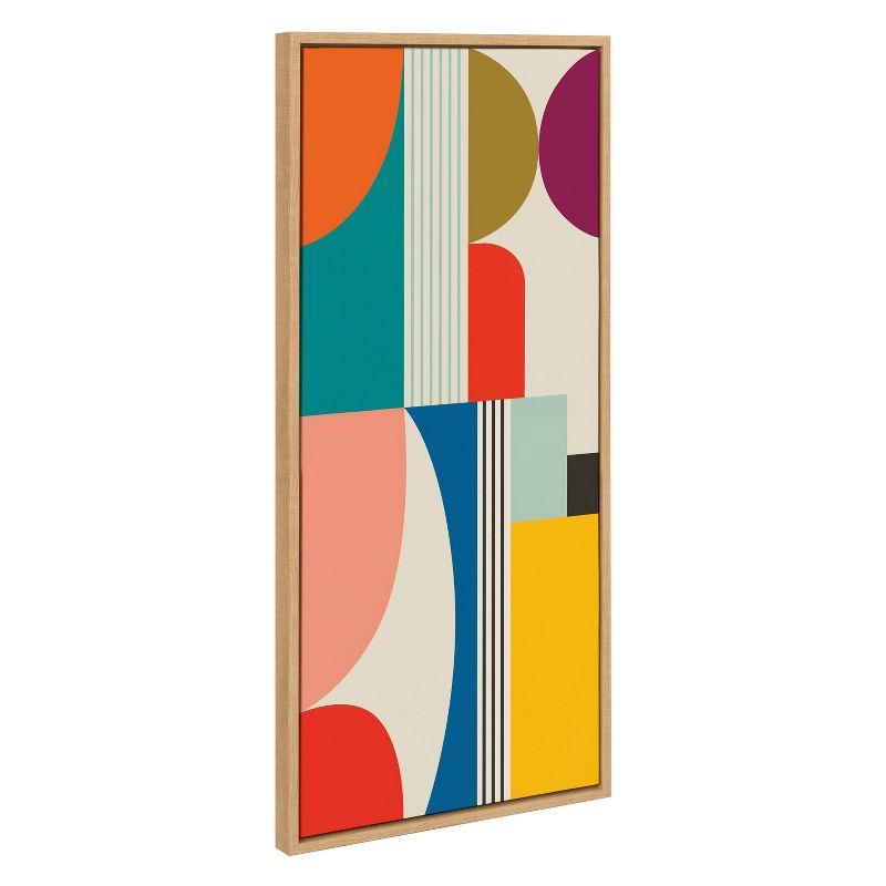 Colorful Abstract Mid-Century Modern Canvas Wall Art, 20" x 43"