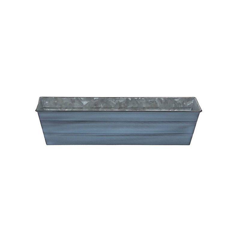 Nantucket Blue Galvanized Steel Rectangular Planter Box - Small