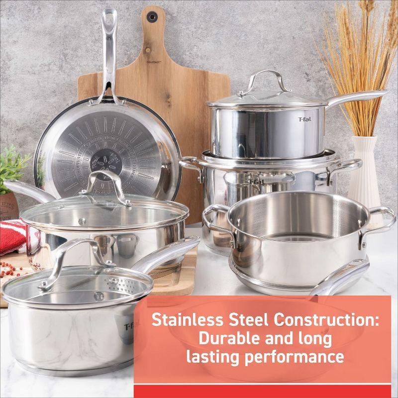 11-Piece Stainless Steel Induction Cookware Set with Glass Lids