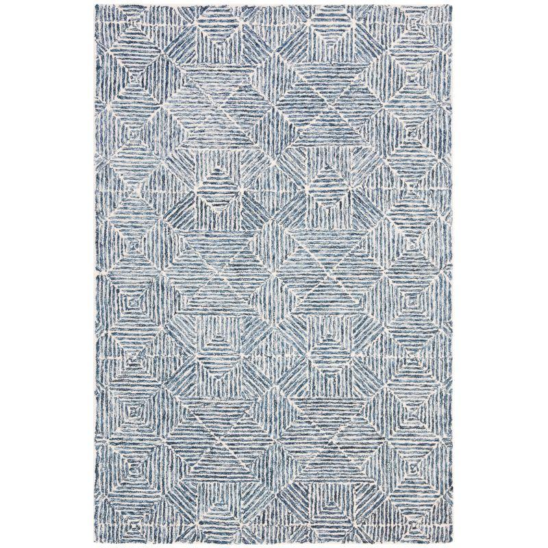 Abstract ABT763 Handmade Indoor Accent Rug - Blue/Ivory - 3'x5' - Safavieh