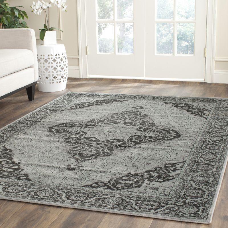 Vintage VTG159 Power Loomed Indoor Skid-Resistant Area Rug - Light Blue/Multi - 5'3"x7'6" - Safavieh