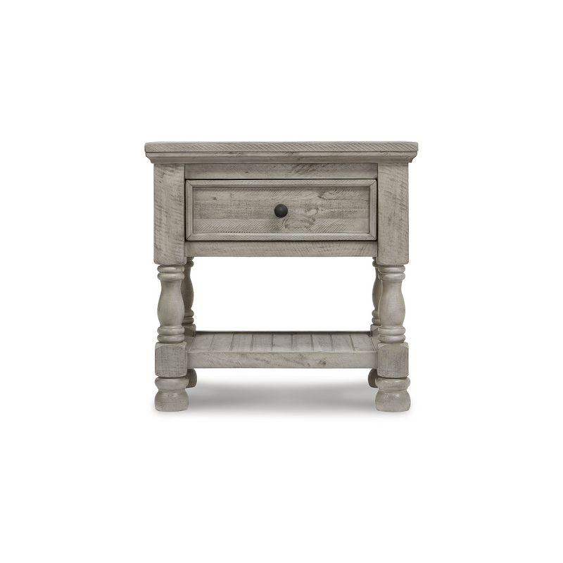 Signature Design by Ashley Harrastone 1 Drawer Nightstand with USB Ports, Gray