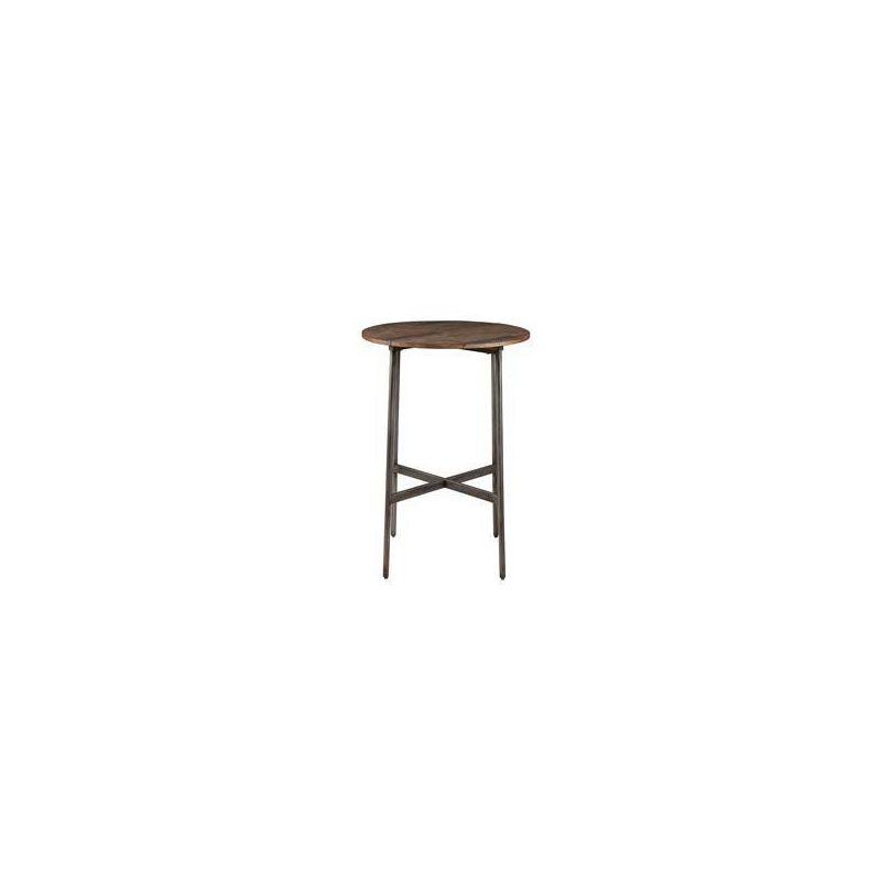 Renu Bar Table Dark Brown: Ink+Ivy 42" High, Round Pub Table, Criss Cross Base, Wood & Metal Frame