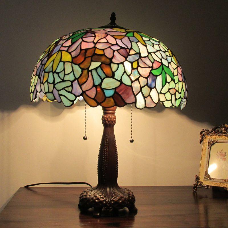Chloe Lighting Phoebe Tiffany-style 2 Light Wisteria Table Lamp 16" Shade