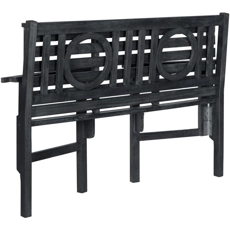 Gray Acacia and Steel Folding Outdoor Bench